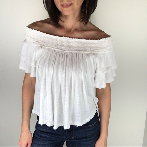 Free People Tops - Free People Santorini Off The Shoulder Crop Top